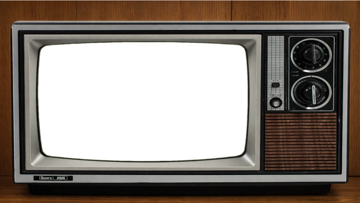 A 1970s Sears woodgrain console television